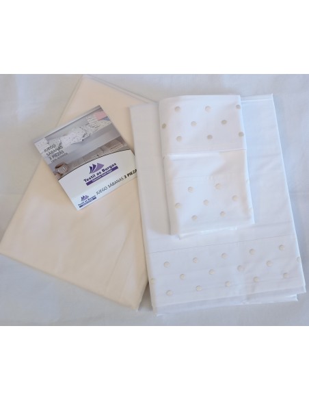 JUEGO SABANAS ALGODON TOPITOS LAS BURGAS